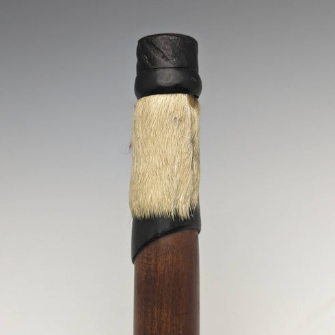 スイス製 アンティーク ハイキングステッキ 杖 毛皮付きハンドル 82cm